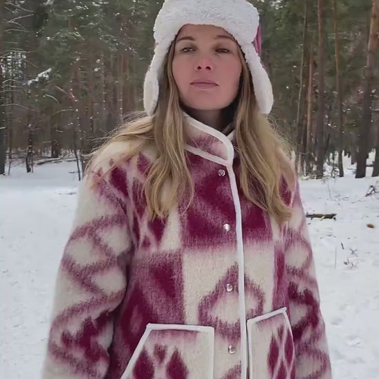 Unique One-of-a-Kind M Blanket Jacket & Hat Set - Cozy Warm