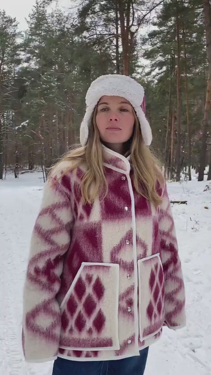 Unique One-of-a-Kind M Blanket Jacket & Hat Set - Cozy Warm